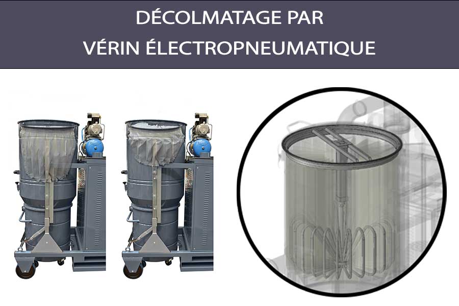 decolmatage verin electropneumatique aspirateur industriel pharaon